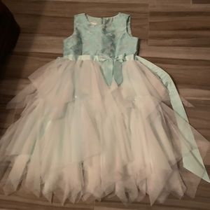 Girls dress teal blue